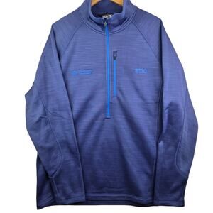 Stio Men's XXL Lightweight Blue Fleece Quarter-Zip Pullover Sweater. LOGO